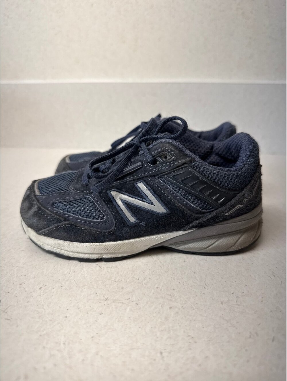 Toddler New Balance 990v5 Navy Tie Shoes
